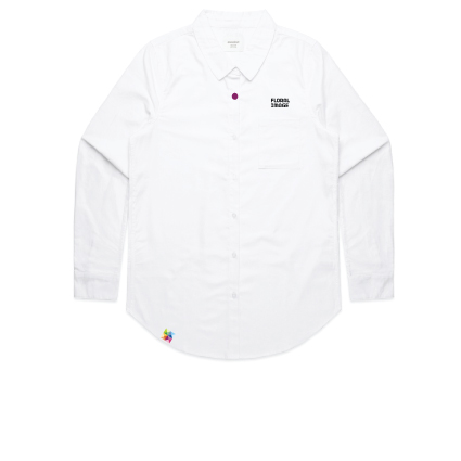 Floral Image Womens White Shirt